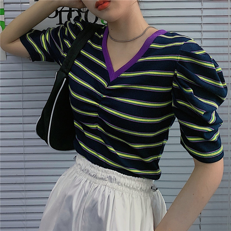 2021 Contrast Sleeve Vintage Women Sweater Tops Pullovers Summer New Sweet Naughty Girls T-shirt Strip V-neck Sexy Clothing Wq4o, Blue
2021 Contrast Sleeve Vintage Women Sweater Tops Pullovers Summer New Sweet Naughty Girls T-shirt Strip V-neck Sexy Clothing Wq4o, Blue