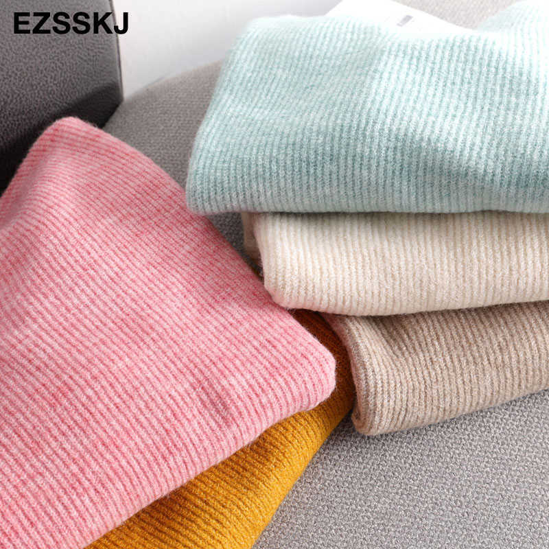 Basic Thick Loose v-neck oversize Sweater Pullover Women Autumn winter Casual long Sleeve Sweater For women Chic Jumpers top 210918