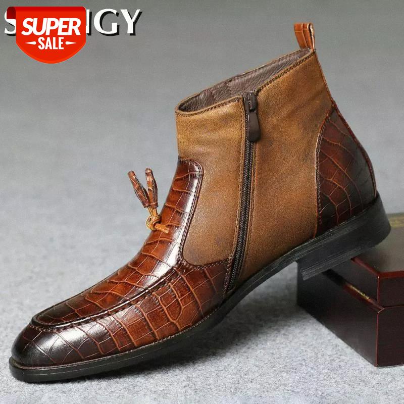 Fashion Ankle Man Boots Fur Winter Warm Crocodile PU Leather Splicing Male Boots Men Zipper Low Heel British Style Botas Hombre #sW2K
Fashion Ankle Man Boots Fur Winter Warm Crocodile PU Leather Splicing Male Boots Men Zipper Low Heel British Style Botas Hombre #sW2K