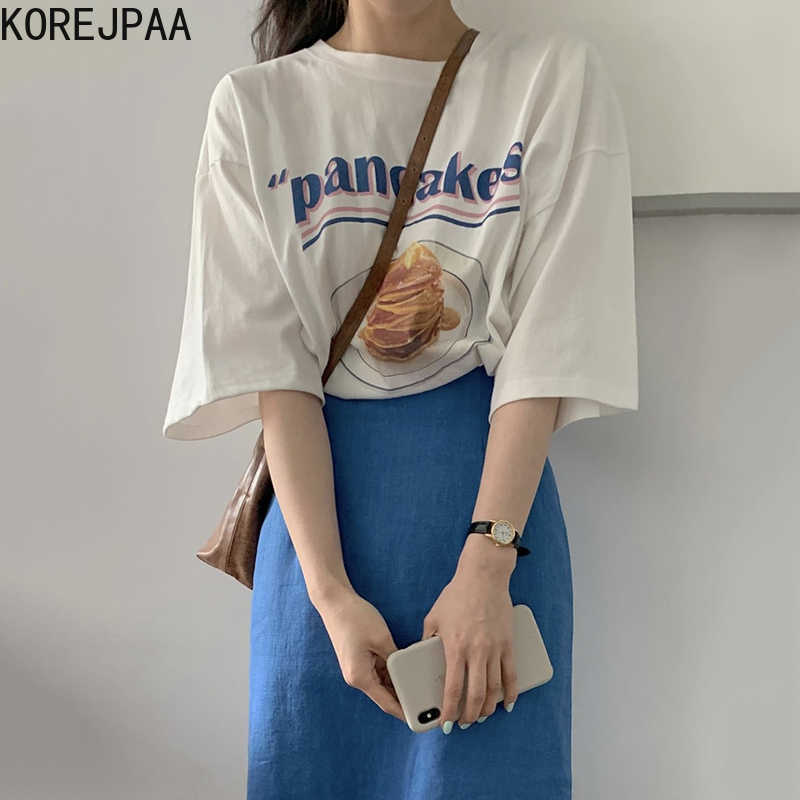 Korejpaa Women Sets Summer Korean Chic All-Match Round Neck Letter Printing Loose T-Shirt High-Waisted Straight Skirt Suits 210526
Korejpaa Women Sets Summer Korean Chic All-Match Round Neck Letter Printing Loose T-Shirt High-Waisted Straight Skirt Suits 210526