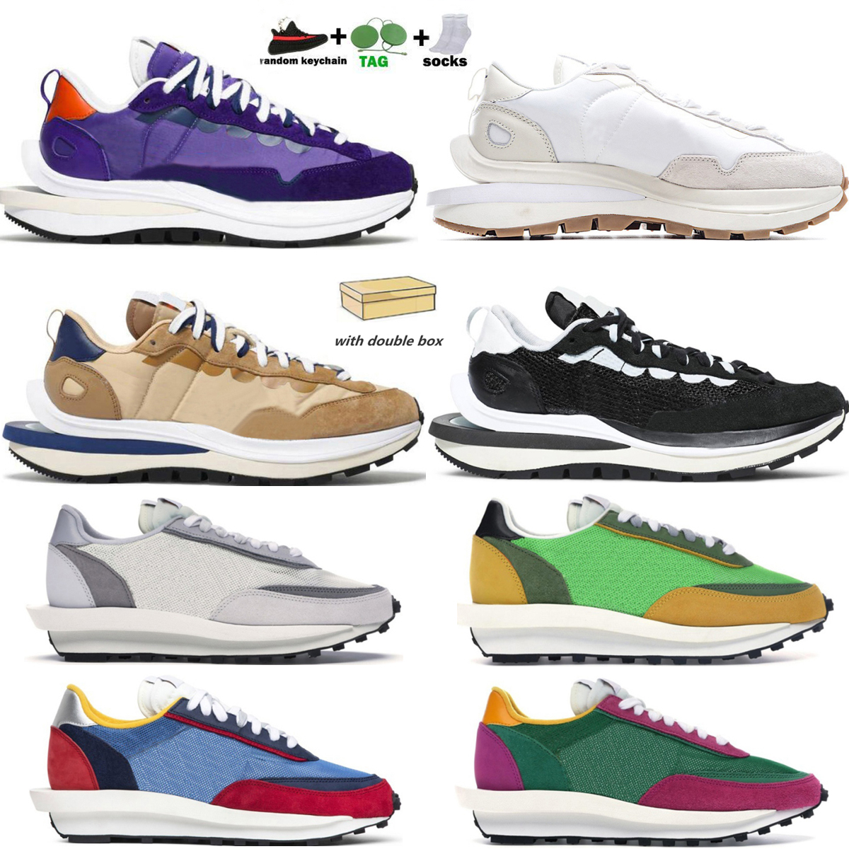 Top Quality Men Women Retro Sacai Shoes Undercover x Daybreak LDV VaporWaffle Summit White Black Nylon Fashion Outdoor Sports Platform Train
Top Quality Men Women Retro Sacai Shoes Undercover x Daybreak LDV VaporWaffle Summit White Black Nylon Fashion Outdoor Sports Platform Train