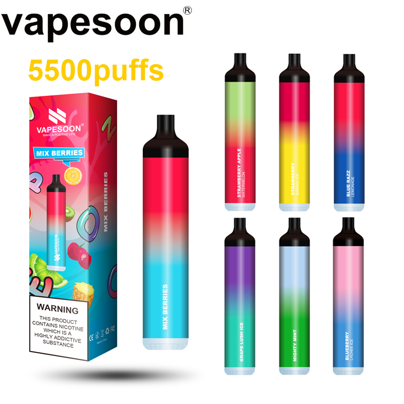 Vapesoon pod Disposable E- cigarette 5500puffs 13ml liquid 650mah mesh coil vape kit 7 flavors
Vapesoon pod Disposable E- cigarette 5500puffs 13ml liquid 650mah mesh coil vape kit 7 flavors
