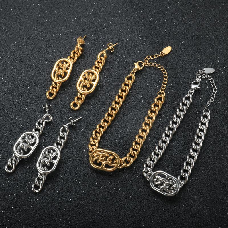 Earrings & Necklace ZMFashion Luxury Gold Curb Cuban Brand Bracelet Earings Sets For Men Women Couples Stainless Steel Thick Link Chain Jewe, Silver
Earrings & Necklace ZMFashion Luxury Gold Curb Cuban Brand Bracelet Earings Sets For Men Women Couples Stainless Steel Thick Link Chain Jewe, Silver