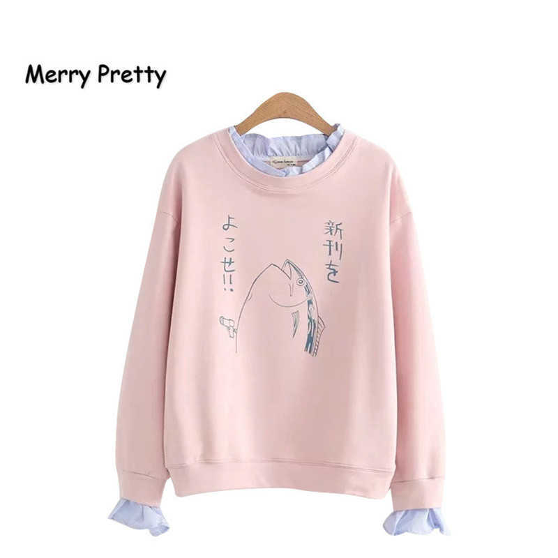 MERRY PRETTY Autumn Women Hoodies Sweatshirts Harajuku Printed Flare Sleeve False 2 pieces Patchwork Pullover Pink Outwear 210526, White
MERRY PRETTY Autumn Women Hoodies Sweatshirts Harajuku Printed Flare Sleeve False 2 pieces Patchwork Pullover Pink Outwear 210526, White
