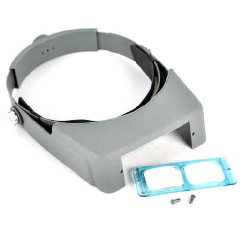 4 Lens Binocular Magnifier Optivisor Headset Light Lamp Head Band Set 4x Lighted Magnifying Glass Eye Loupe Watch Repair Welding Car