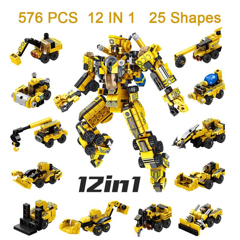 576PCS Boy Children's Building Blocks Set Truck Car Toys Kids Robot Bricks INGLYS Educational Toys Mini engineering vehicle X0127
576PCS Boy Children's Building Blocks Set Truck Car Toys Kids Robot Bricks INGLYS Educational Toys Mini engineering vehicle X0127