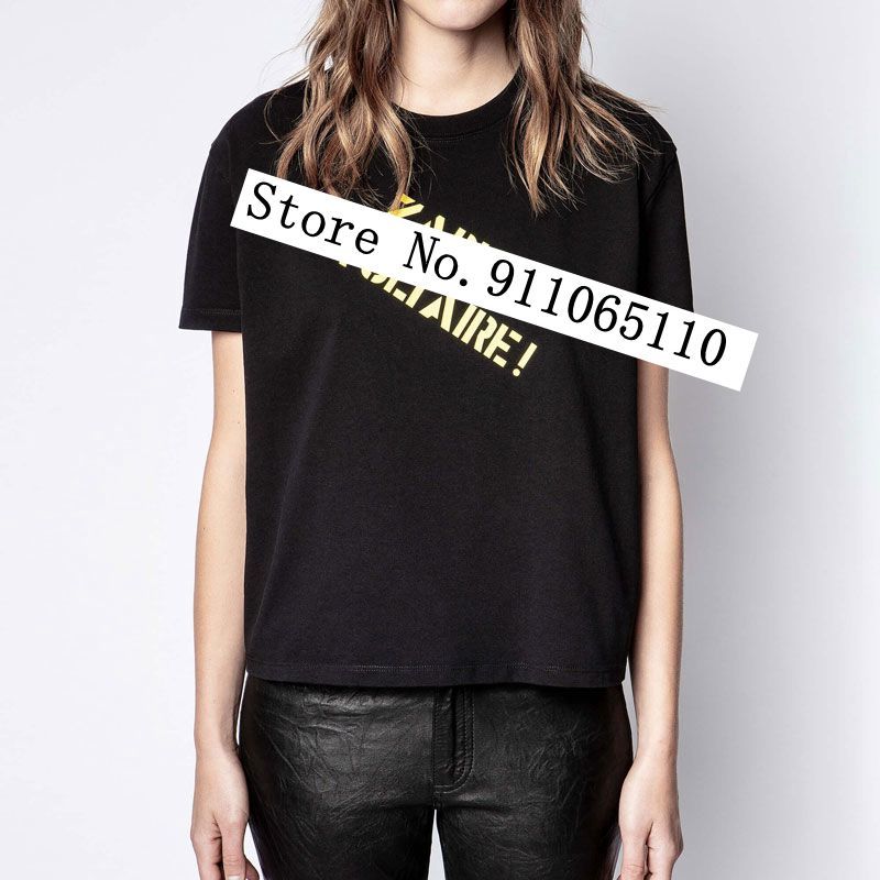 Women Tshirt Spring Summer Women Short Sleeve T-shirt with Letter Print Rhinestones and Buttons 210306