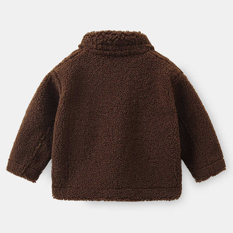 Winter Warm Fashion 2 3 4 6 8 10 Years Button Pocket Solid Color Thickening Corduroy Jacket Outwear For Kids Baby Boys 210529