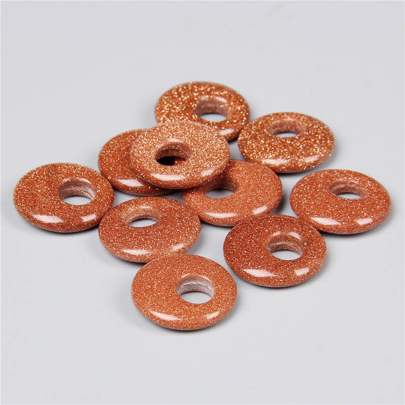 Natural crystal Semi-precious stone Turquoise Rose Quartz 18mm peace buckle for natural stone necklace ring earrrings jewelry accessory