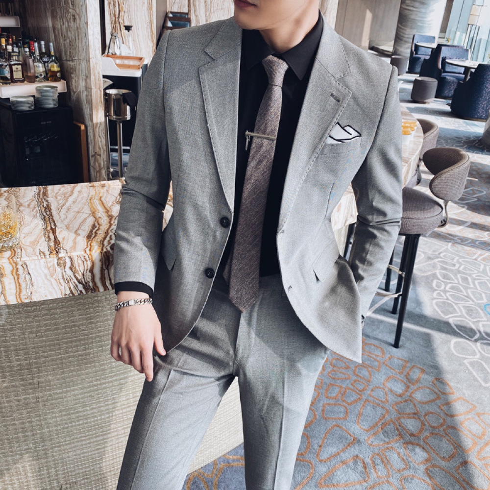 Youth Slim Color 2021 Spring Summer Fashion Single Breasted for Men Groom Marriage Two Piece Formal Suit Odve, Gray
Youth Slim Color 2021 Spring Summer Fashion Single Breasted for Men Groom Marriage Two Piece Formal Suit Odve, Gray