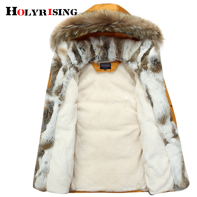 Holyrising Men and Women Thick Down Jacket Winter Warm Waterproof Big Raccoon Fur Collar Fit -30 degrees S-5XL size 18640-5 201225