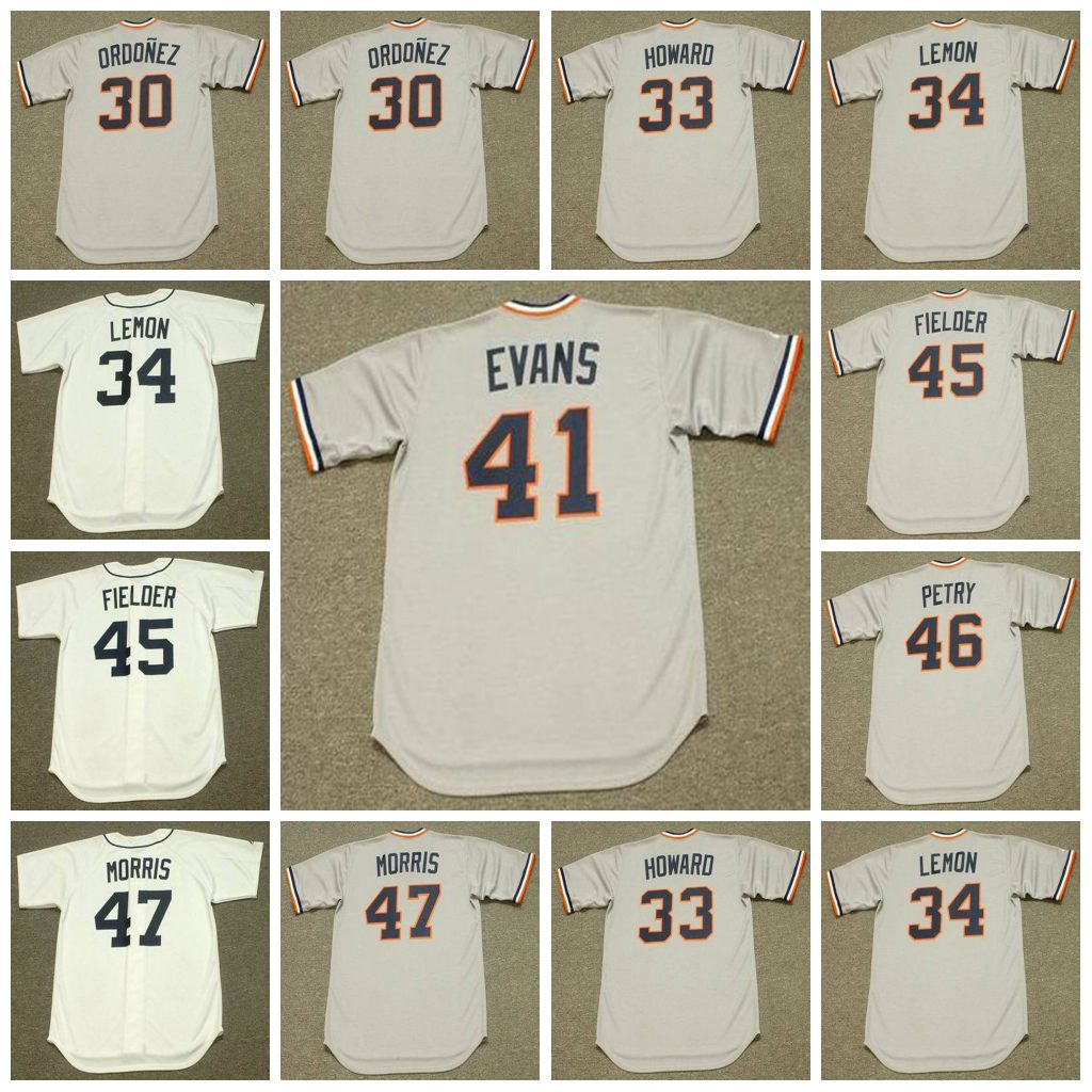 Detroit Vintage Baseball Jersey 30 MAGGLIO ORDONEZ 1980's 33 FRANK HOWARD 1972 34 CHET LEMON 41 DARRELL EVANS 45 CECIL FIELDER DAN PETRY 1984 47 JACK MORRIS, 47 jack morris white
Detroit Vintage Baseball Jersey 30 MAGGLIO ORDONEZ 1980's 33 FRANK HOWARD 1972 34 CHET LEMON 41 DARRELL EVANS 45 CECIL FIELDER DAN PETRY 1984 47 JACK MORRIS, 47 jack morris white