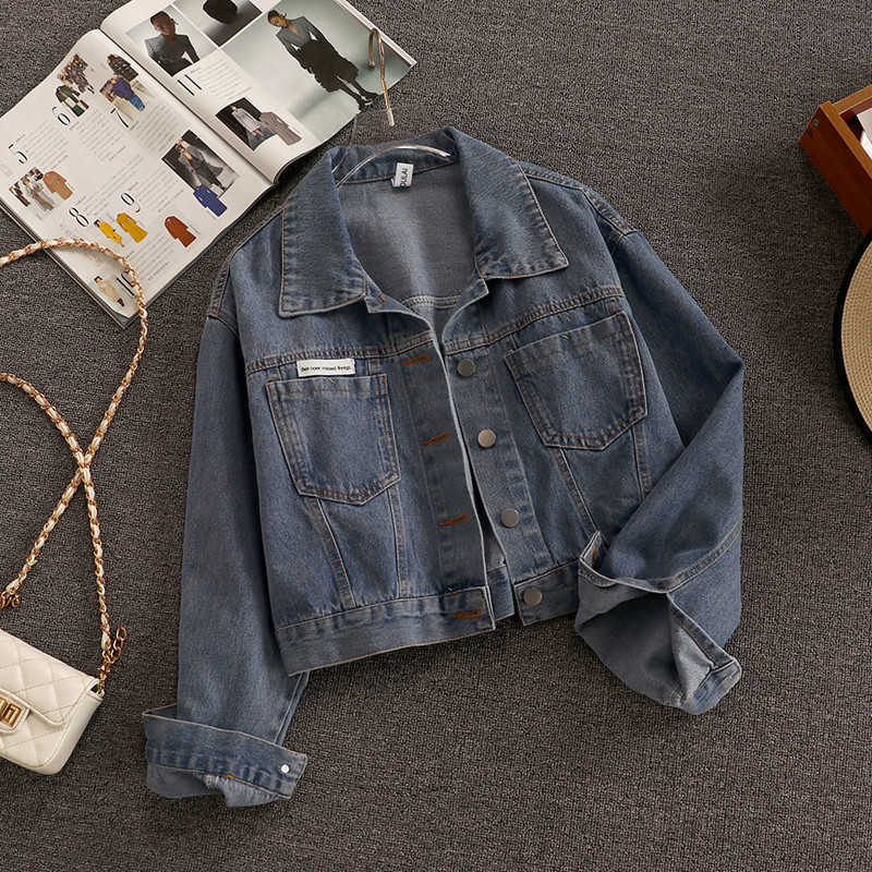 DEAT Women Denim Coat Lapel Long Sleeve Skirt arrivals Short Two Piece Set Fashion Temperament Spring Autumn 11D773 210709