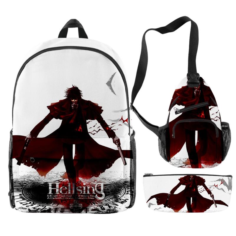 Backpack Hellsing Peripheral Cute Outdoor Travel Bag Shoulder Pen Three-Piece Suit Student School
Backpack Hellsing Peripheral Cute Outdoor Travel Bag Shoulder Pen Three-Piece Suit Student School