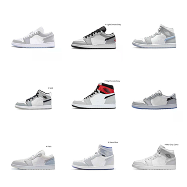 High Quality 1 1s Smoke Grey Running Shoes Classic White-Grey Jogging Sneakers White Camo Shoe 
High Quality 1 1s Smoke Grey Running Shoes Classic White-Grey Jogging Sneakers White Camo Shoe