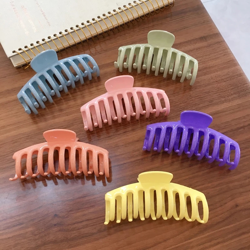 

New Solld Color Claw Clip Large Barrette Crab Hair Claws Bath Ponytail Clip for Women Girls Hair Accessories Headwear