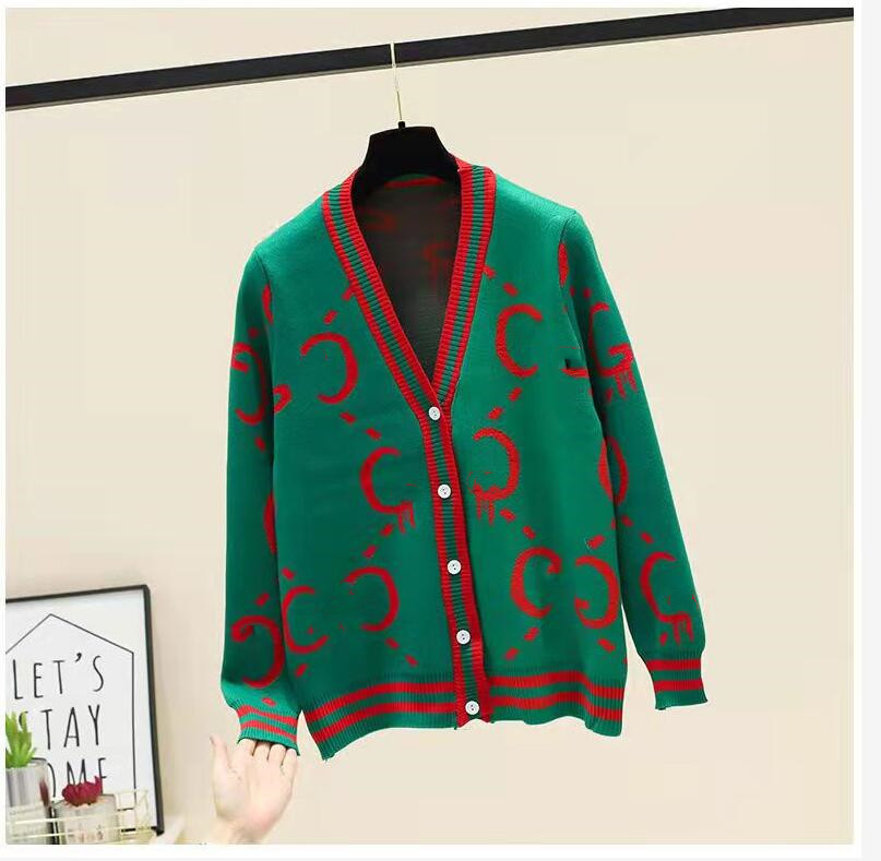 sweater Knitted cardigan Women sweater high quality double G letter tees jacquard temperament V-neck thin knit jacket, Red
sweater Knitted cardigan Women sweater high quality double G letter tees jacquard temperament V-neck thin knit jacket, Red