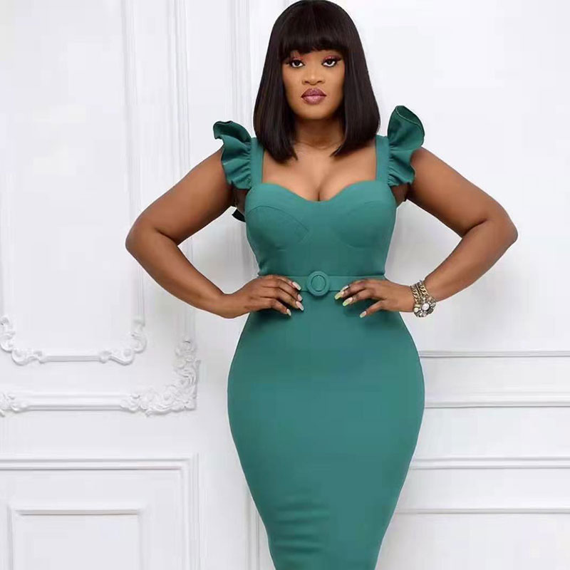 Thin Sexy skirt Summer fashion women's wear hip wrap tight Casual Dresses Butterfly suspender European and American style, Green
Thin Sexy skirt Summer fashion women's wear hip wrap tight Casual Dresses Butterfly suspender European and American style, Green