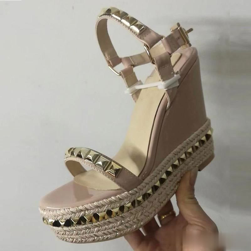 Red Bottom Platform Wedge Sandals Espadrille shoes Women's High heel Summer sandals silver glitter-covered leather US4-11, Black
Red Bottom Platform Wedge Sandals Espadrille shoes Women's High heel Summer sandals silver glitter-covered leather US4-11, Black