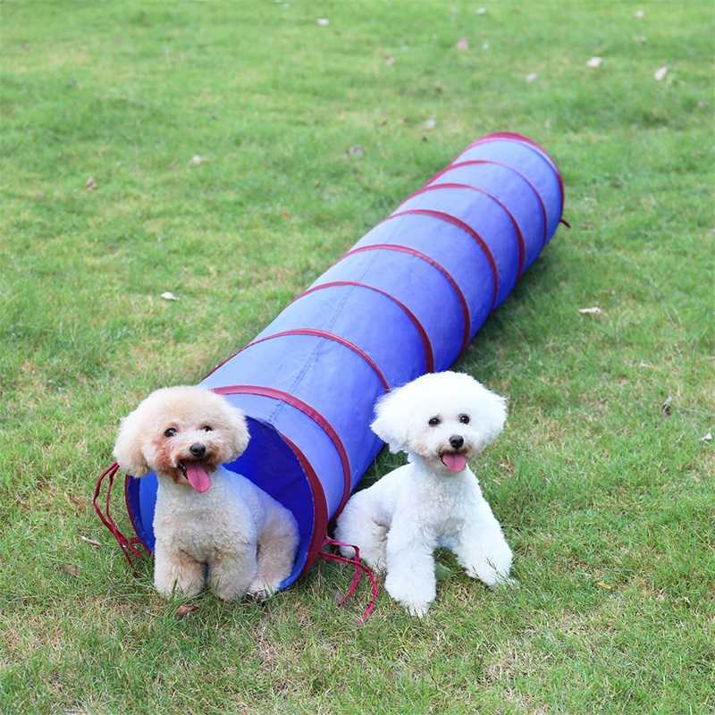 2M Dia 30CM Pet Cat Tunnels Toys for Cats Small Dogs Foldable Funny Cat Dog Tunnels Toys Passageway Tubes Kitten Puppy Outdoors 210929