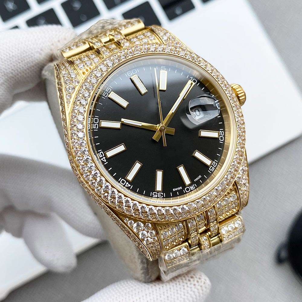 Mens Watch Automatic Mechanical Watches Sapphire 41mm Strap Diamond-studded Steel Women Wristwatch Montre de Luxe Full Diamond High Quality, Customize
Mens Watch Automatic Mechanical Watches Sapphire 41mm Strap Diamond-studded Steel Women Wristwatch Montre de Luxe Full Diamond High Quality, Customize