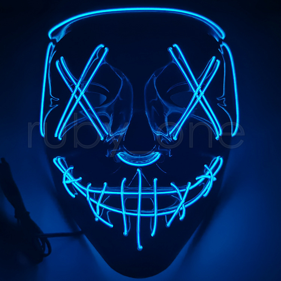 Halloween Mask LED Light Up Funny Masks The Purge Election Year Great Festival Cosplay Costume Supplies Party Mask RRA4331