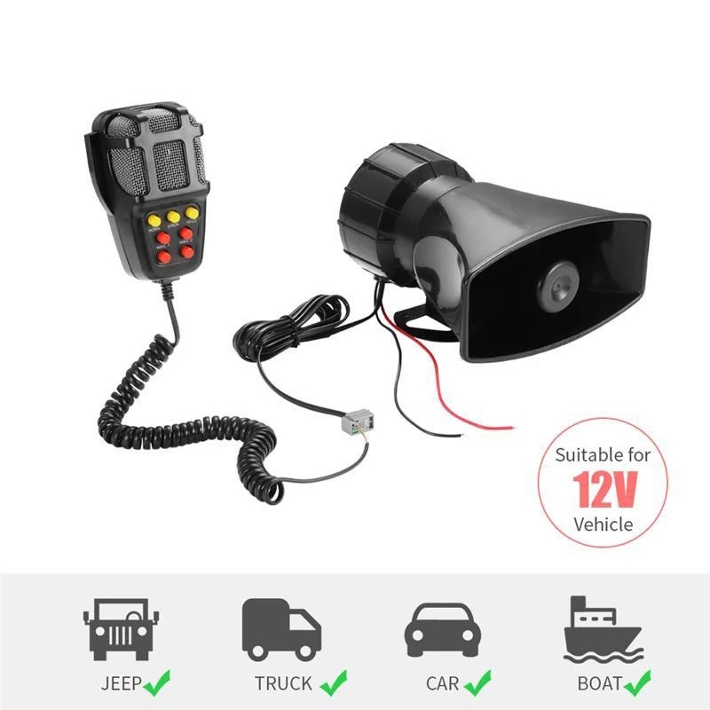7-Sound Loud Car Warning Alarm Speaker Police Fire Siren Air Horn Bugle PA 12V Sound Signal Megaphone for Truck Van Auto Motorcycle
7-Sound Loud Car Warning Alarm Speaker Police Fire Siren Air Horn Bugle PA 12V Sound Signal Megaphone for Truck Van Auto Motorcycle
