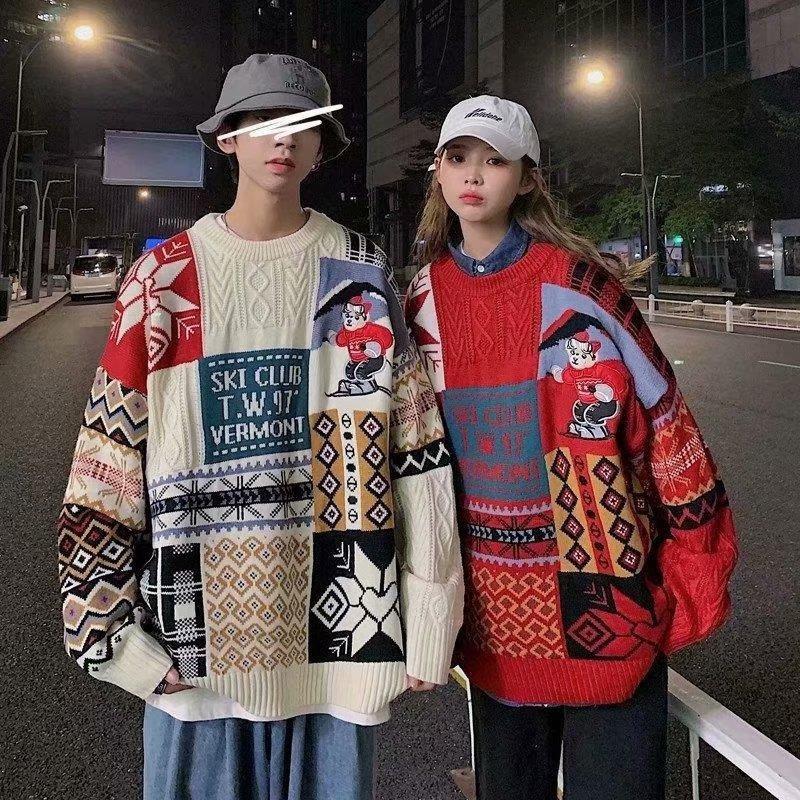 Men's Sweaters Winter Christmas Hong Kong Style Retro Bear Sweater Men Women Thick Lazy Loose Spring Autumn Couples Woolen Clothes, White;black
Men's Sweaters Winter Christmas Hong Kong Style Retro Bear Sweater Men Women Thick Lazy Loose Spring Autumn Couples Woolen Clothes, White;black