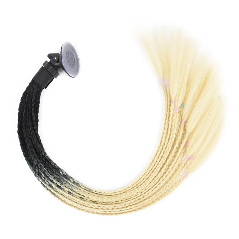 Synthetic Wigs Helmet Braid Motorcycle Motorbike Women Crochet Hair Box Ponytail