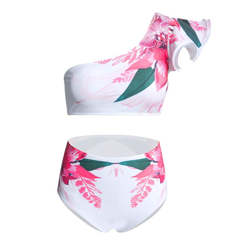 Sexy One Shoulder Bikinis New Print Swimwear Women Swimsuit Push Up Bathing Suits Beach Wear Brazilian Bikini Set