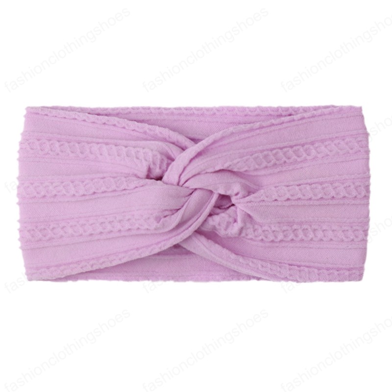 Fashion Cross Knotted Elastic Wide Hairband Toddler Solid Color Striped Nylon Headband Infant Headwear Kids Photography Props