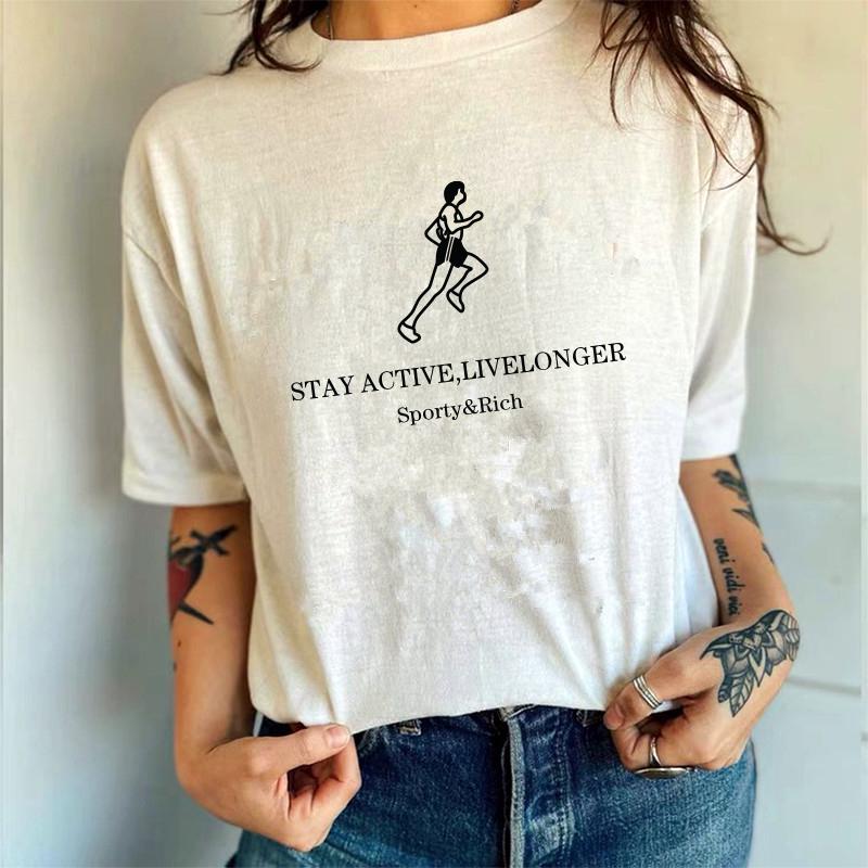 Women' T-Shirt Sporty And Rich Letters Printed Graphic Tees For Women Summer Cotton Short Sleeve Casual Top Loose O Neck Cool Tshirt, Black
Women' T-Shirt Sporty And Rich Letters Printed Graphic Tees For Women Summer Cotton Short Sleeve Casual Top Loose O Neck Cool Tshirt, Black
