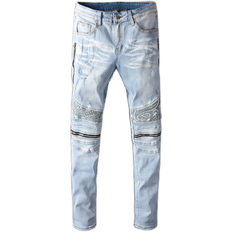 2021 New Men's Male Trousers Street Fashion Brand Autumn Light-colored Punk Chain Jeans Youth Trend Self-cultivation Denim Pants Ltjs, Sky blue
2021 New Men's Male Trousers Street Fashion Brand Autumn Light-colored Punk Chain Jeans Youth Trend Self-cultivation Denim Pants Ltjs, Sky blue