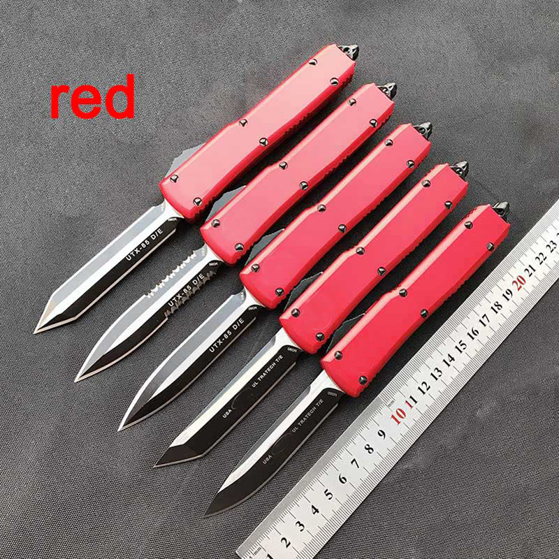 New Arrival MT Automatic knife UTX 85 double action Tactical knife carbide class breaker Aviation Aluminum red handle Hiking wild survival pocket knives
New Arrival MT Automatic knife UTX 85 double action Tactical knife carbide class breaker Aviation Aluminum red handle Hiking wild survival pocket knives