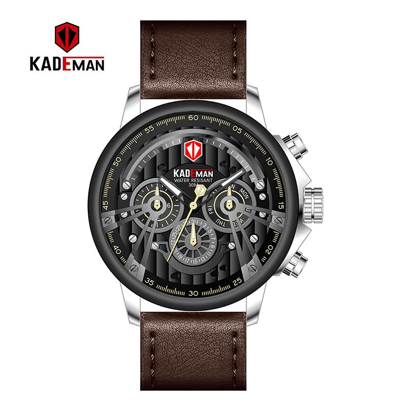 Wristwatches KADEMAN Men Sport Brand Quartz Watches Waterproof Date Display Military Army Wrist Male Business Leather Clock Relogio Masculin, 689g-sb-y-bn
Wristwatches KADEMAN Men Sport Brand Quartz Watches Waterproof Date Display Military Army Wrist Male Business Leather Clock Relogio Masculin, 689g-sb-y-bn