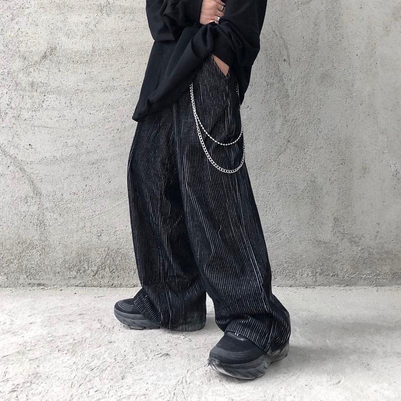 Men's Pants Harajuku Corduroy Chain Loose Wide-leg Men And Women Elastic Wasit Straight Autumn Trousers Oversize Hip Hop Casual, Black
Men's Pants Harajuku Corduroy Chain Loose Wide-leg Men And Women Elastic Wasit Straight Autumn Trousers Oversize Hip Hop Casual, Black