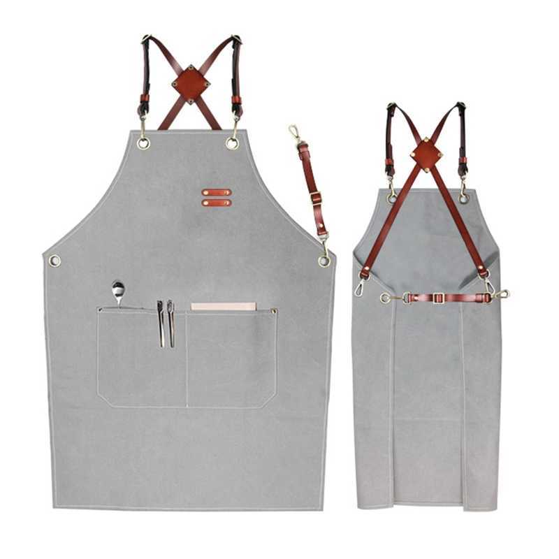 Utility Work Apron Canvas Workshop Tool with Adjustable Straps for B Drop 210629