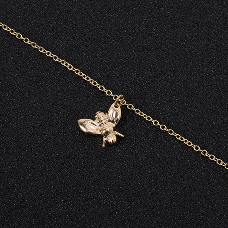 10PCS Gold Silver Honey Bee Elk Deer Bird Hedgehog Dinosaur Cat Dog Head Pendant Chain Necklace Animal Choker for Women