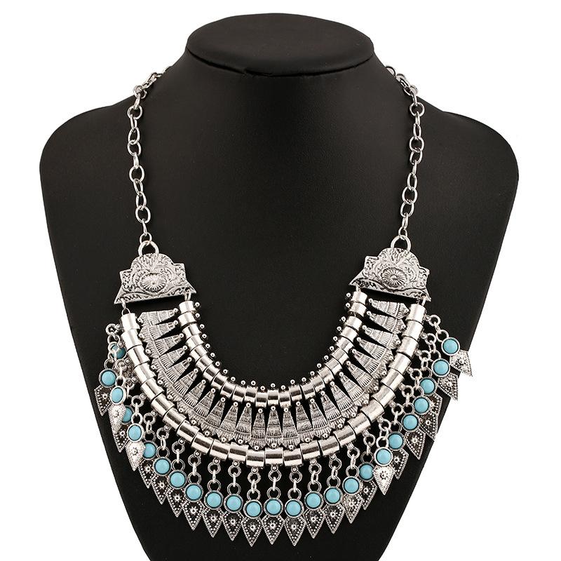 Chokers Antique Silver Color Vintage Tassel Pendant Woman Necklace Fashion Choker Jewelry Maxi Chunky Necklaces
Chokers Antique Silver Color Vintage Tassel Pendant Woman Necklace Fashion Choker Jewelry Maxi Chunky Necklaces