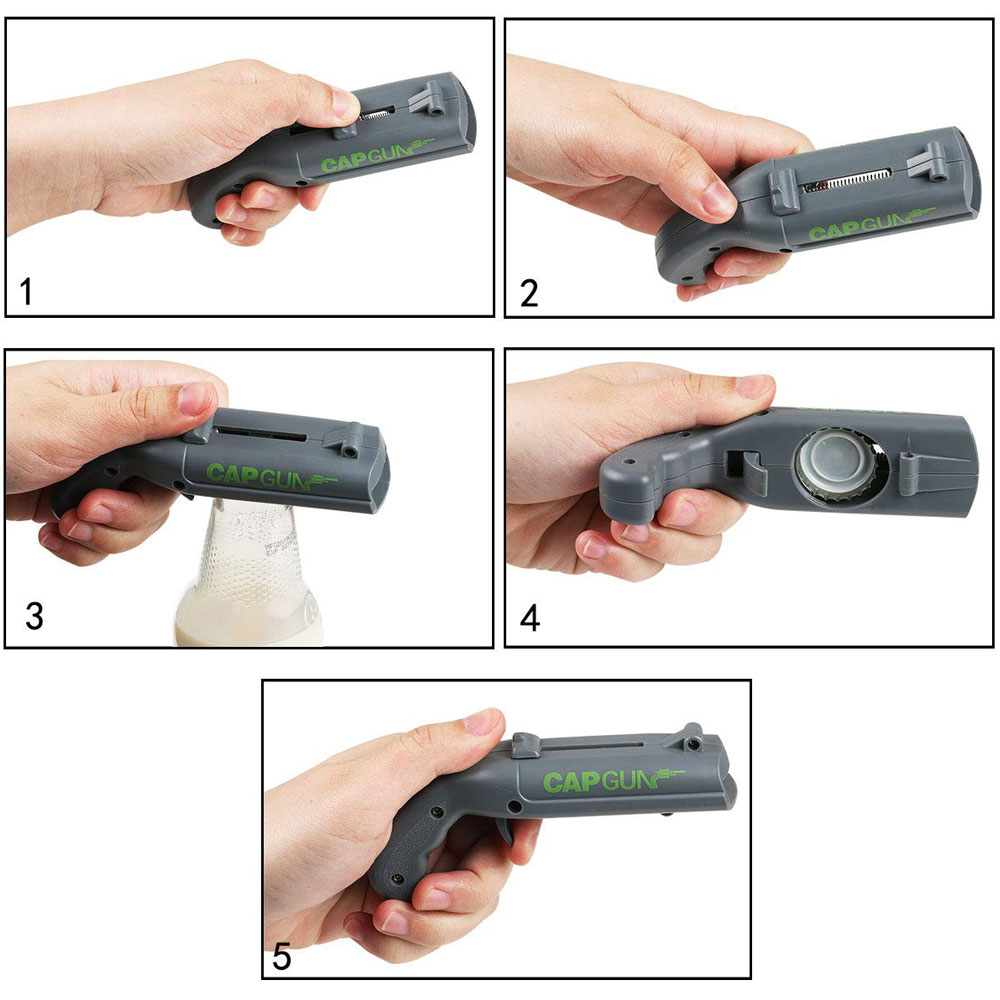 Portable Cap Gun Bottle Opener Beverage Beer Bottle Opener Launcher Bar Tool Drink Opening Shooter Wine Accessories1673928