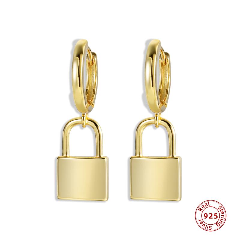 Hoop & Huggie Classic Padlock Lock Pendant Earrings Female Gold Small Ear Piercing 925 Sterling Silver Jewelry
Hoop & Huggie Classic Padlock Lock Pendant Earrings Female Gold Small Ear Piercing 925 Sterling Silver Jewelry