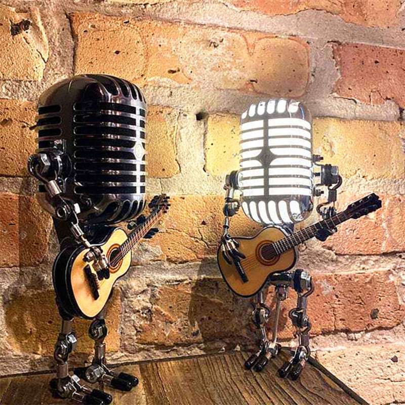 Steampunk Vintage Microphone Robot Lamp Industrial Metal Decor Table Touch Dimmer Home Desktop Ornament 210929
Steampunk Vintage Microphone Robot Lamp Industrial Metal Decor Table Touch Dimmer Home Desktop Ornament 210929