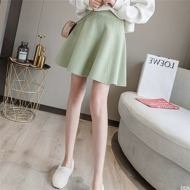 plaid skirt korean style white pleated skirt pleated mini skirt 210306