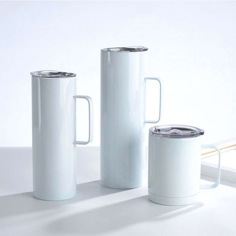 Sublimation Tumbler with handle 12oz 20oz 30oz Blank tumblers sealed lid Stainless Steel mugs Double Wall Insulated Travel Portable Water beer tea drinking Bottles, White
Sublimation Tumbler with handle 12oz 20oz 30oz Blank tumblers sealed lid Stainless Steel mugs Double Wall Insulated Travel Portable Water beer tea drinking Bottles, White