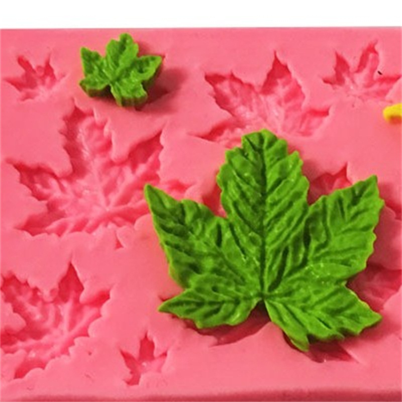 Maple Leaves Shape Cake Sugar Silicone Mold Baking Mould Tools Kitchen Chocolate Sugarcraft Good Quality Free shipping