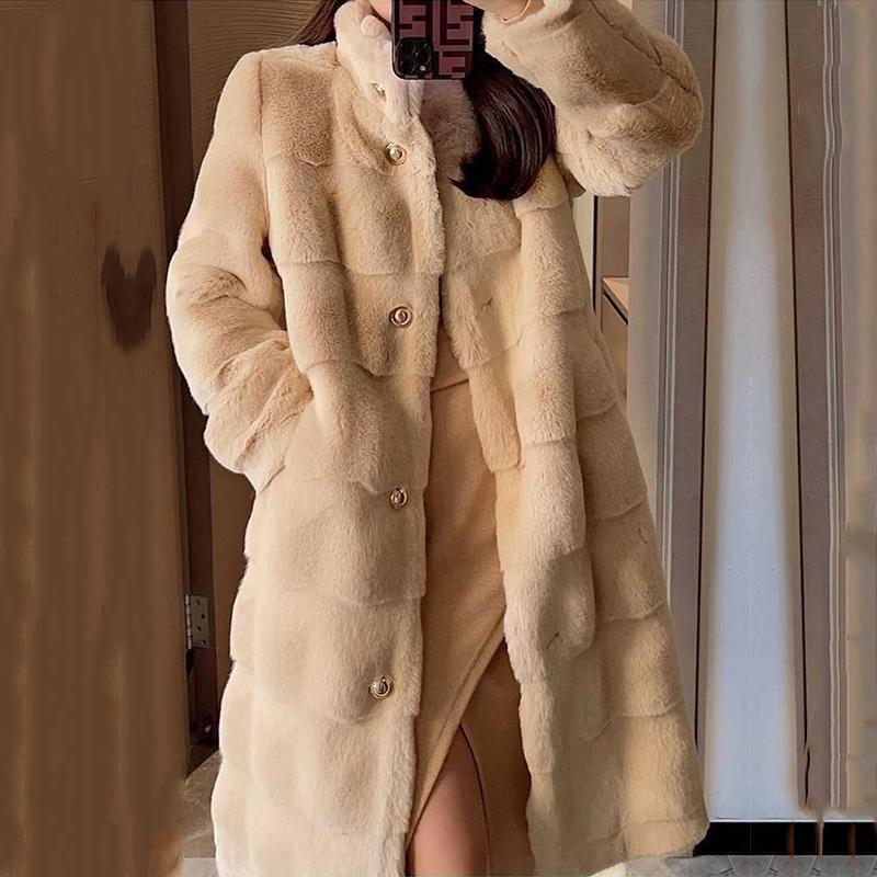 Women's Fur & Faux Winter Log Striped Warm Fluffy Mink Coat Stand Collar Korean Luxury Designer Overcoat Female Women, Black
Women's Fur & Faux Winter Log Striped Warm Fluffy Mink Coat Stand Collar Korean Luxury Designer Overcoat Female Women, Black