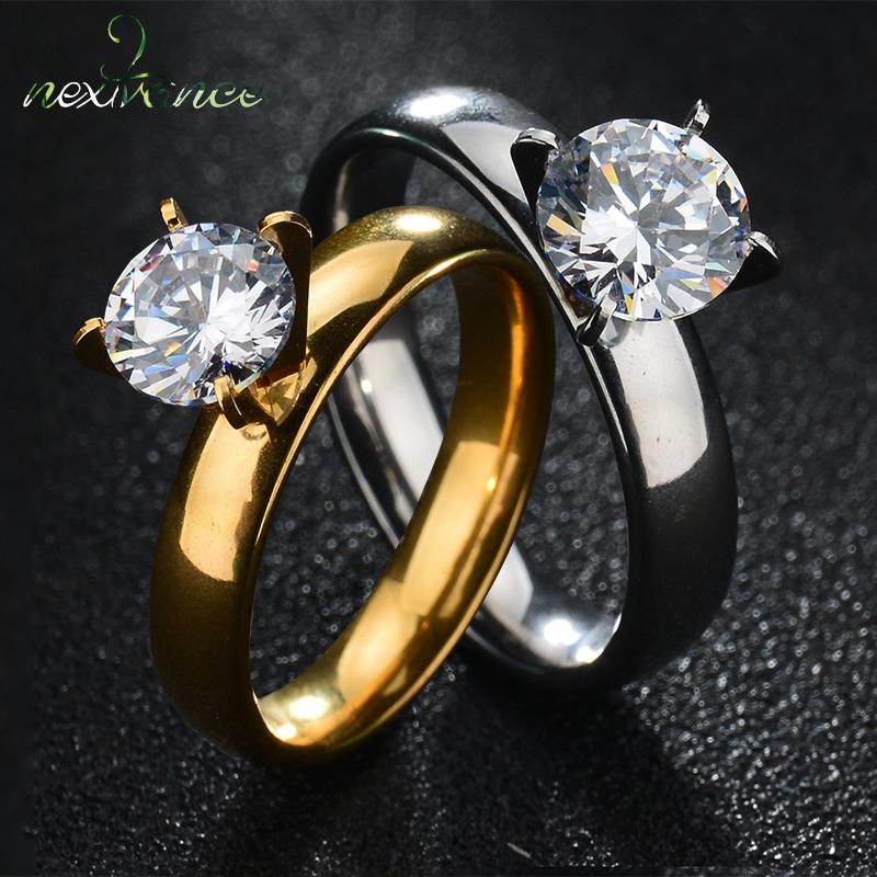 Wedding Rings Nextvance Cubic Zirconia Round Band Ring Gold Stainless Steel Thin For Engagement Jewelry Bijoux Femme
Wedding Rings Nextvance Cubic Zirconia Round Band Ring Gold Stainless Steel Thin For Engagement Jewelry Bijoux Femme