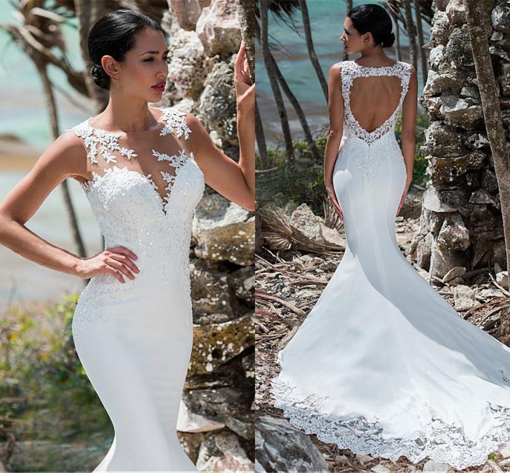 2021 New Sexy Mermaid Sleeveless Lace Appliqued Illusion Backless Boho Wedding Gown Long Train Bride Vestidos Mariee 0ykq, Ivory
2021 New Sexy Mermaid Sleeveless Lace Appliqued Illusion Backless Boho Wedding Gown Long Train Bride Vestidos Mariee 0ykq, Ivory