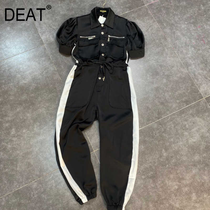 DEAT Women Black Drawstring Pockets Personality Jumpsuit Arrival Solid Color Fashion Temperament Spring Summer 11D690 210709
DEAT Women Black Drawstring Pockets Personality Jumpsuit Arrival Solid Color Fashion Temperament Spring Summer 11D690 210709