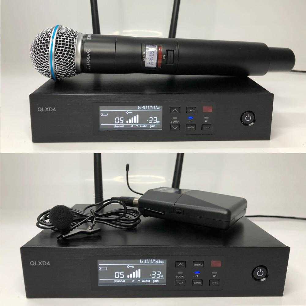UHF QLXD4 High Quality Profeesional dual True Diversity Wireless Microphone System stage performances wireless microphone 210610